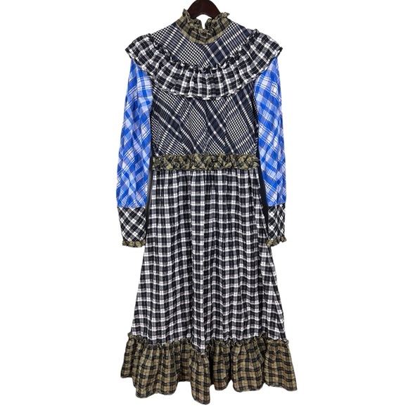 Ganni | Dresses | Ganni Charron Seersucker Plaid Ruffle Midi Dress 42 New |  Poshmark